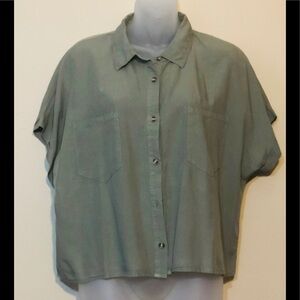 Thread & Supply olive green short sleeves top